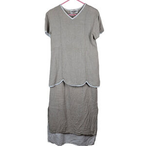 Alywear Y2K gray vintage top maxi skirt linen size XS top S skirt Bridgerton